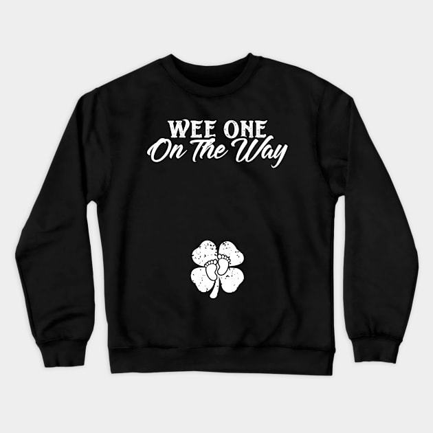 Wee One On The Way St Patricks Day Pregnancy Announcement Crewneck Sweatshirt by trendingoriginals